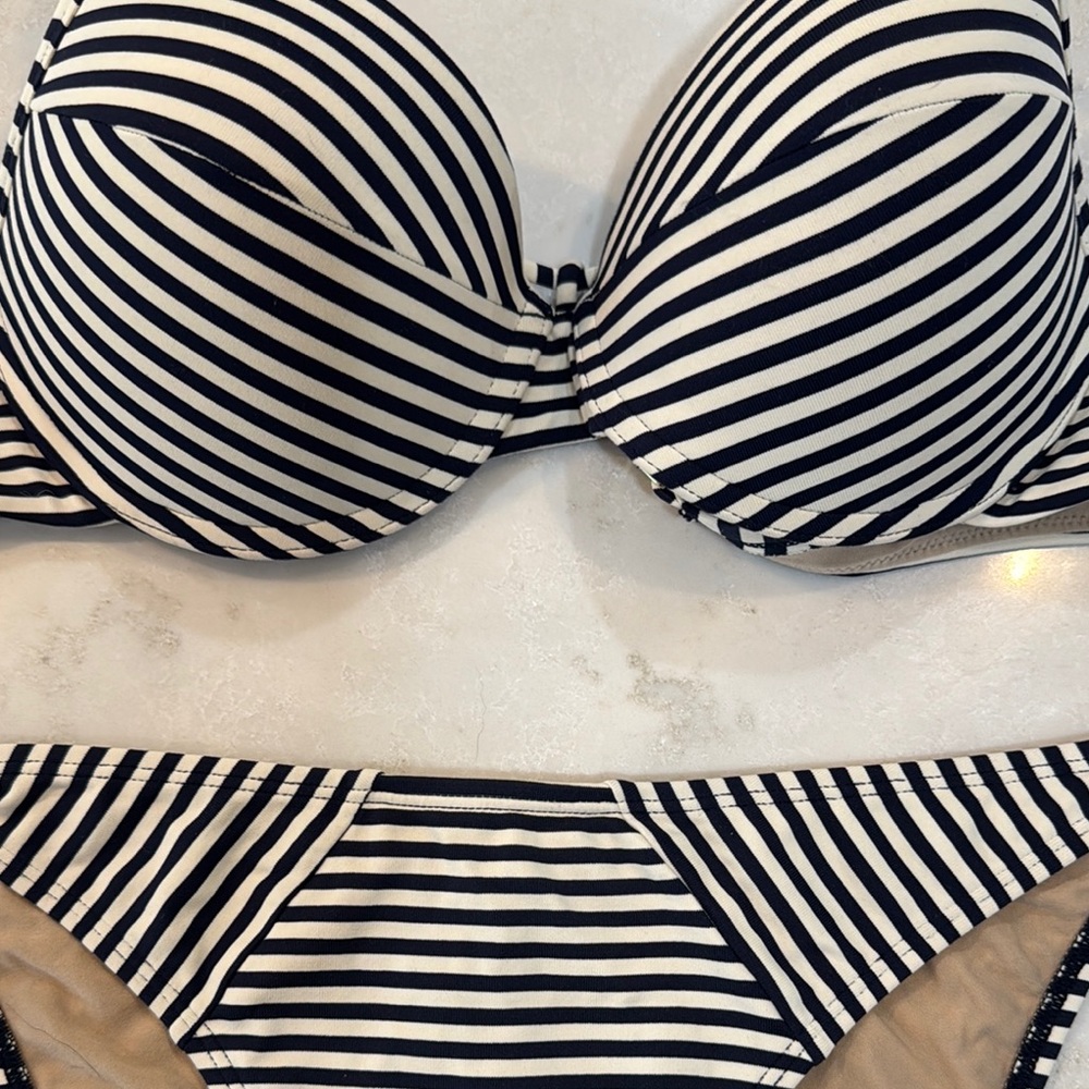 Marlies dekkerd Striped Black and White Bikini Set